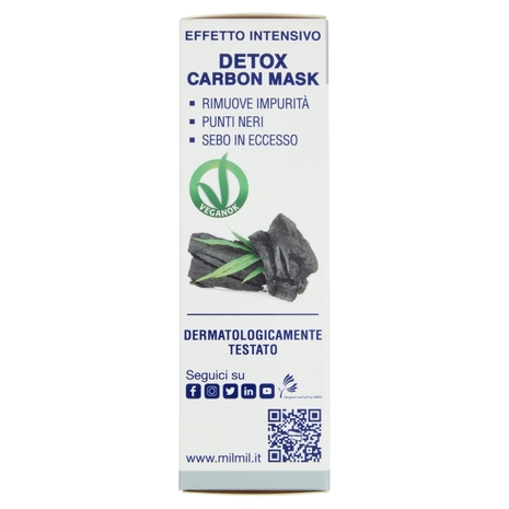 milmil ecobio Natura Dermo Peel Off Maschera Viso Carbone Vegetale 75 ml